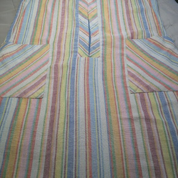 VINTAGE Pastel Striped Housedress ILGWU Union Made Zip Up Shift Dress VTG SZ18 - Picture 4 of 13